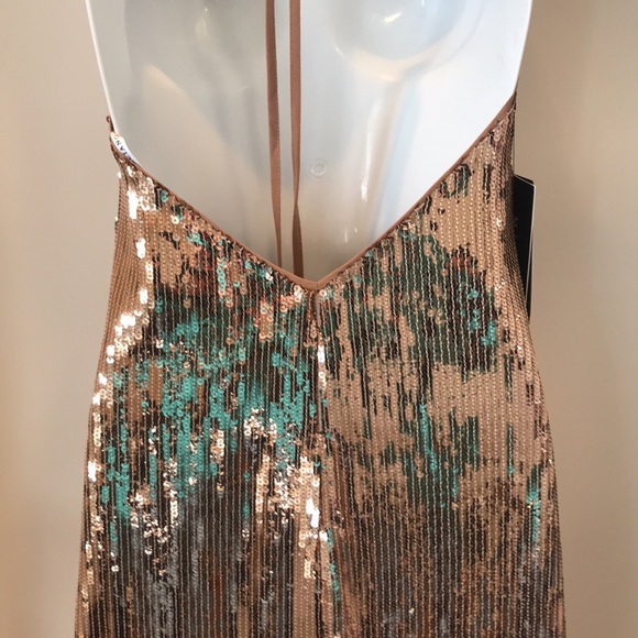 Marciano golden sand halter dress. - Picture 7 of 12